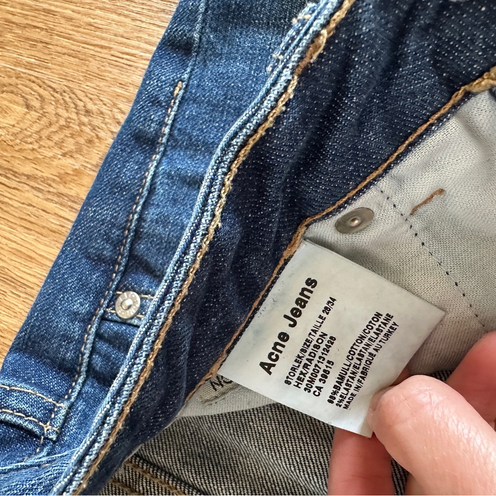 ACNE Jeans Blue Denim Straight Leg Ankle size 26 - Picture 4 of 6